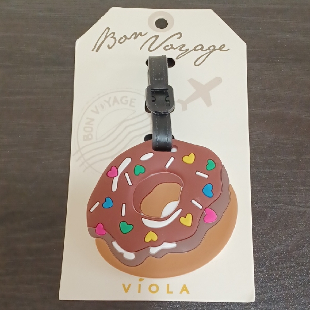 Kids Donut Bag Tag - Brown and Multicolor